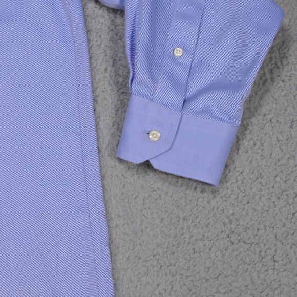 Jos A Bank Signature Button Shirt Men 17 - 33 Blue Button Up Long Sleeve - Picture 4 of 16